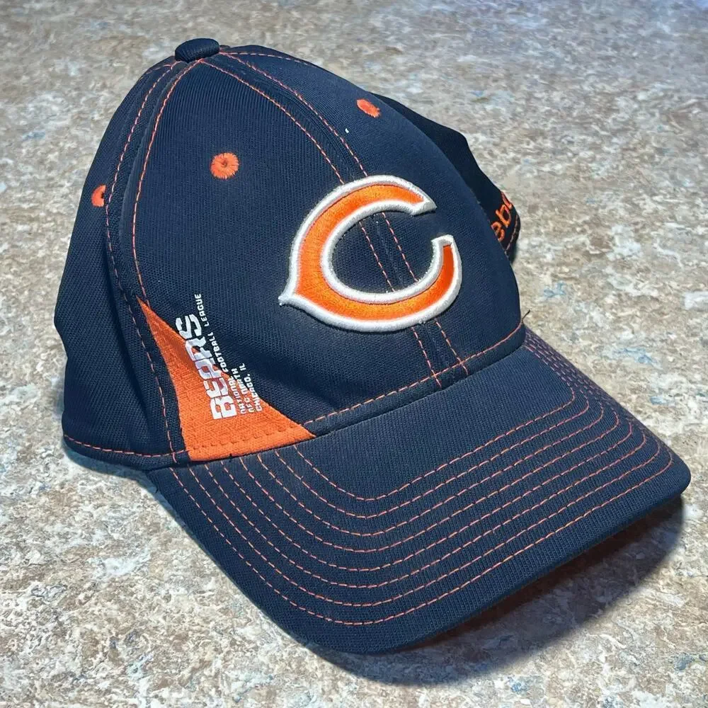 NFL Chicago Bears Football Reebok Bears Orange C Logo Hat Size Large/XL